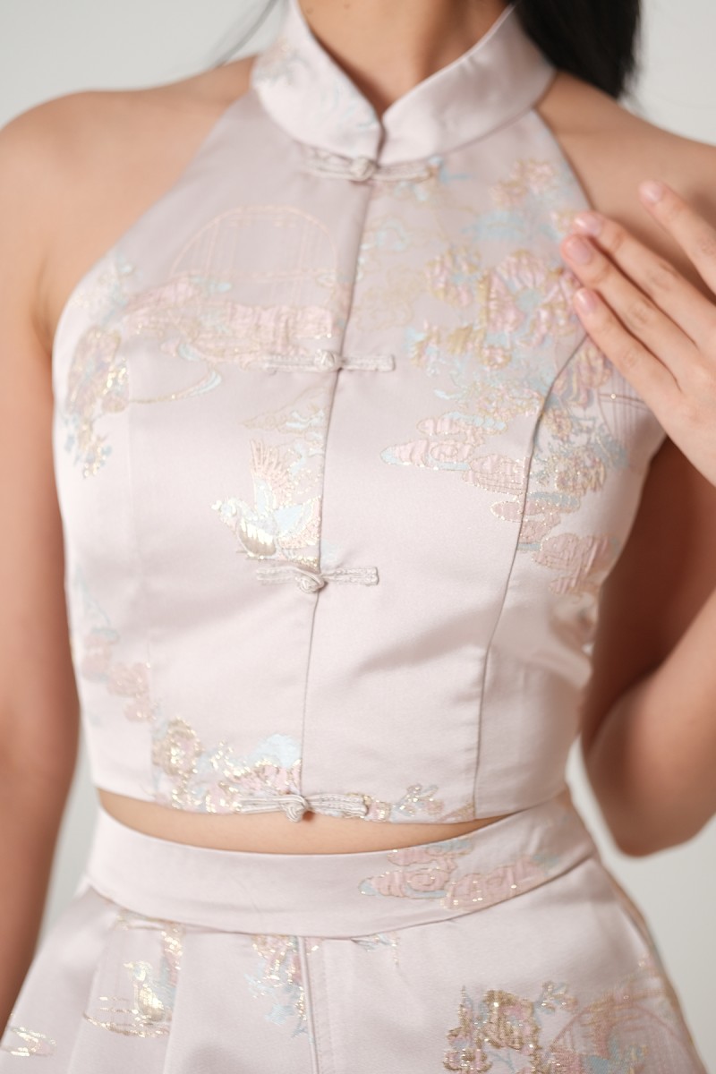 Xpress-BO: Ziyi Cheongsam Co-ord Set in Pink