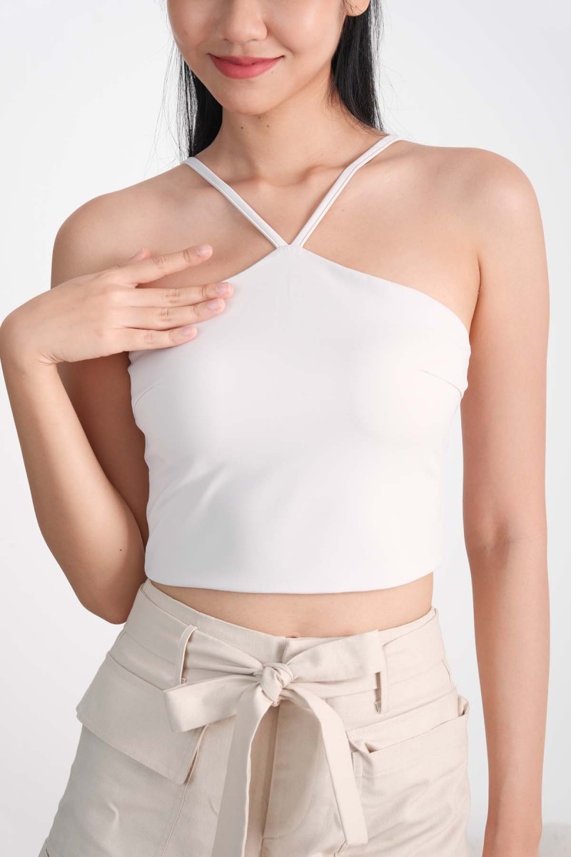 Sensation Halter Top in Light Taupe