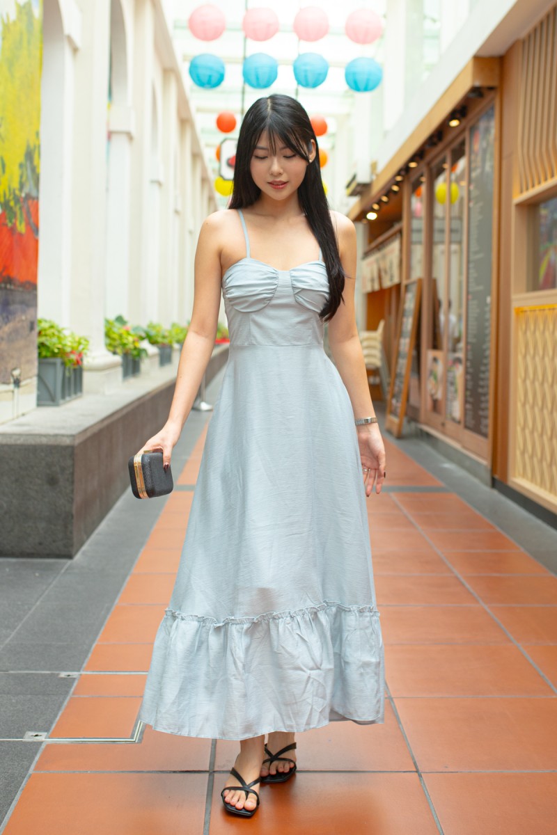 Clea Bustier Dress in Baby Blue