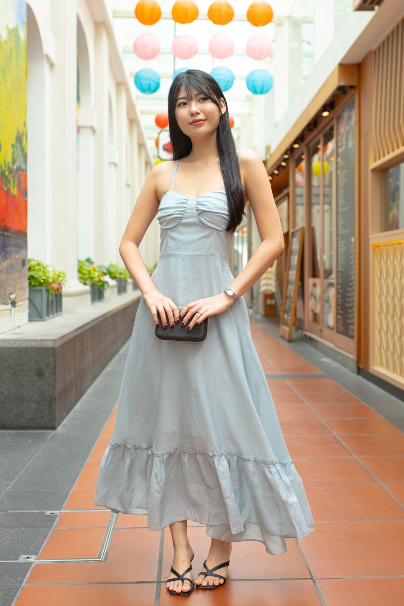 Clea Bustier Dress in Baby Blue