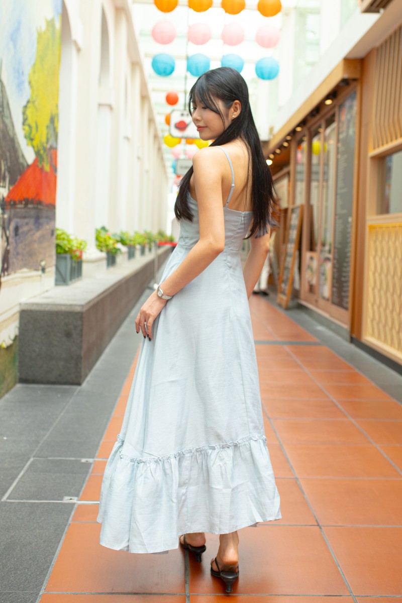 Clea Bustier Dress in Baby Blue