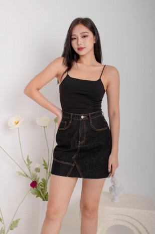 RESTOCK8: Niko Padded Basic Top in Black