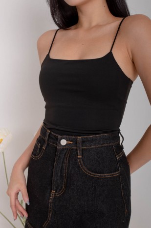 RESTOCK7: Niko Padded Basic Top in Black