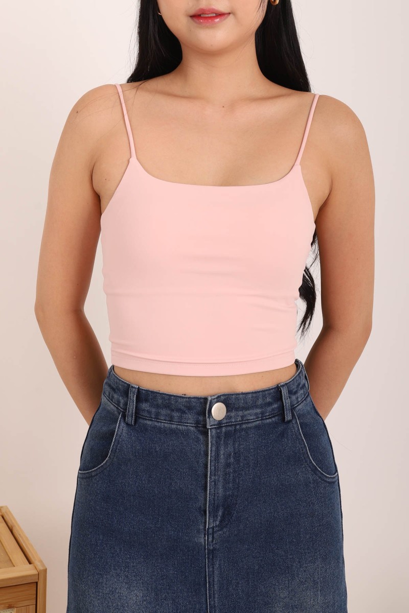 RESTOCK7: Niko Padded Basic Top in Baby Pink