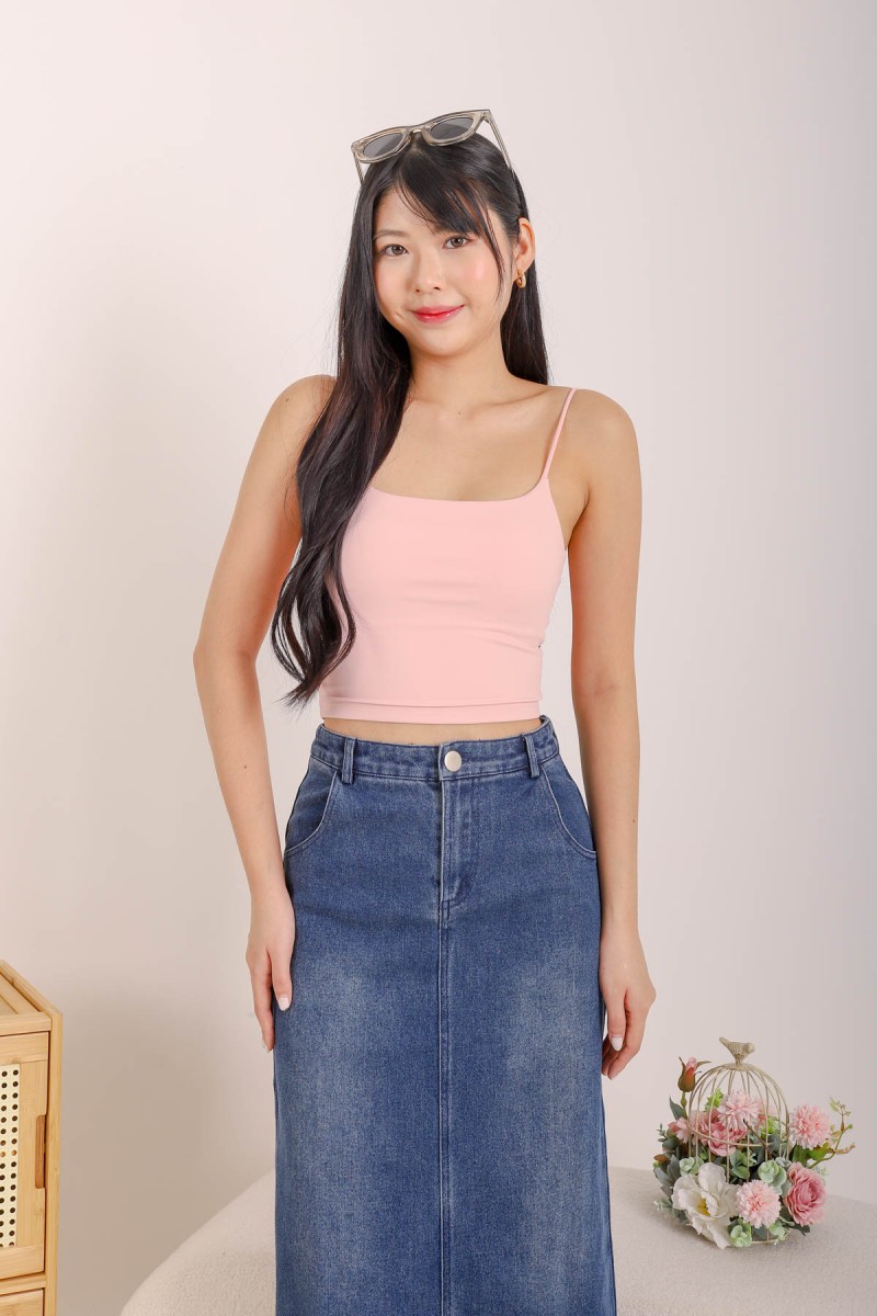 RESTOCK7: Niko Padded Basic Top in Baby Pink