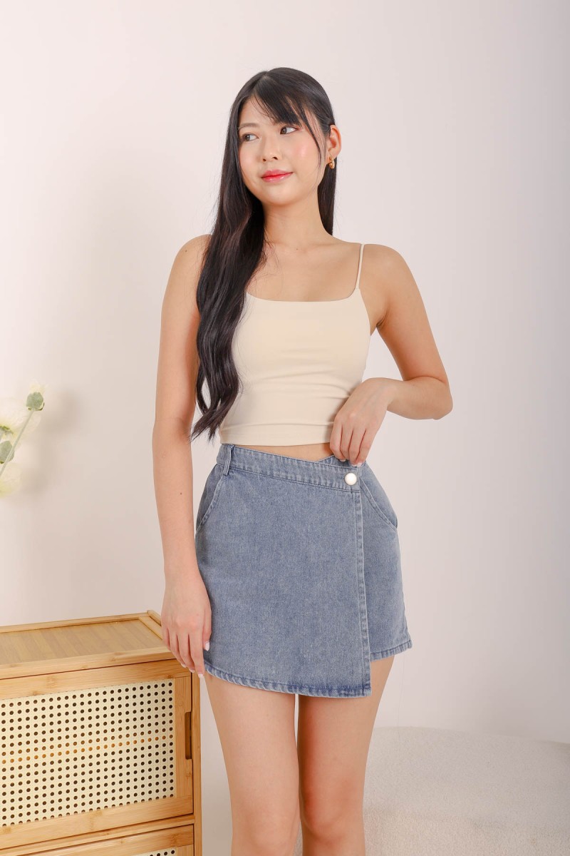 RESTOCK8: Niko Padded Basic Top in Vanilla