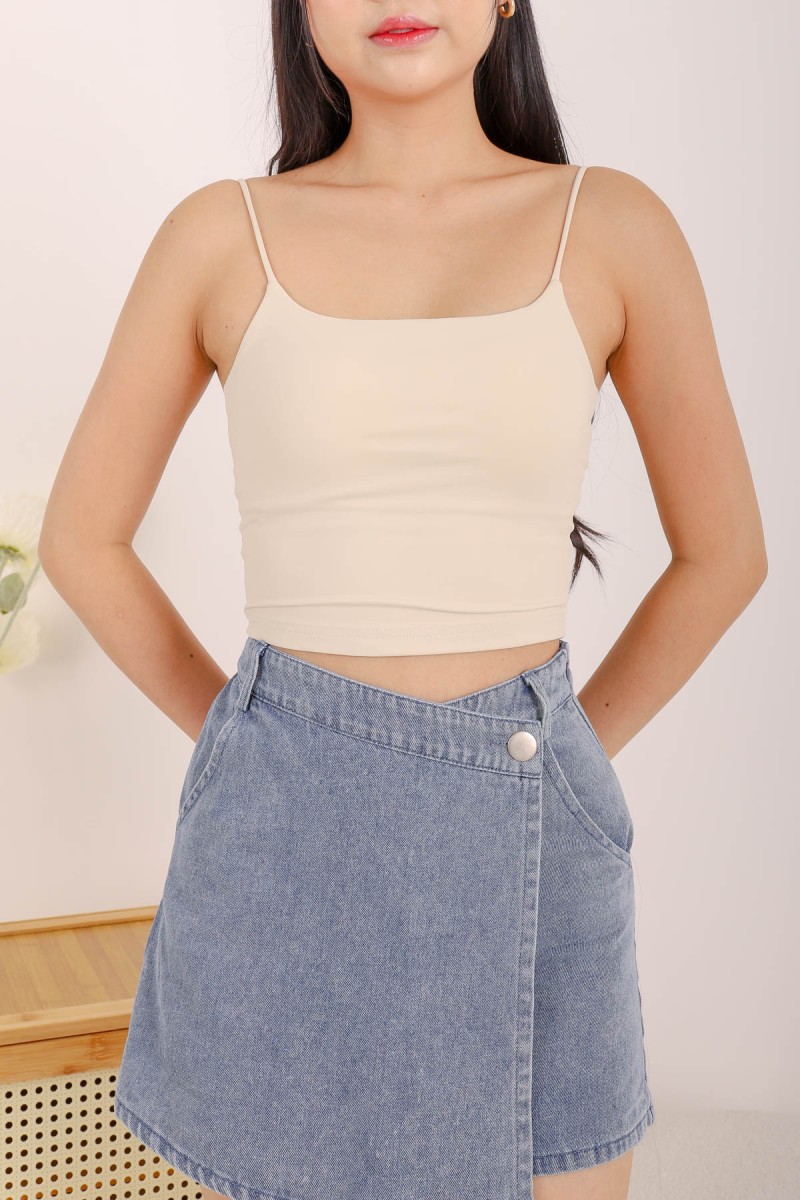 RESTOCK8: Niko Padded Basic Top in Vanilla