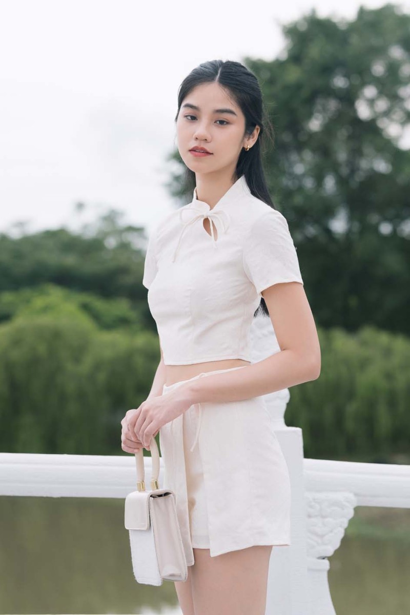 Xi Cheongsam Co-ord Top in Cream