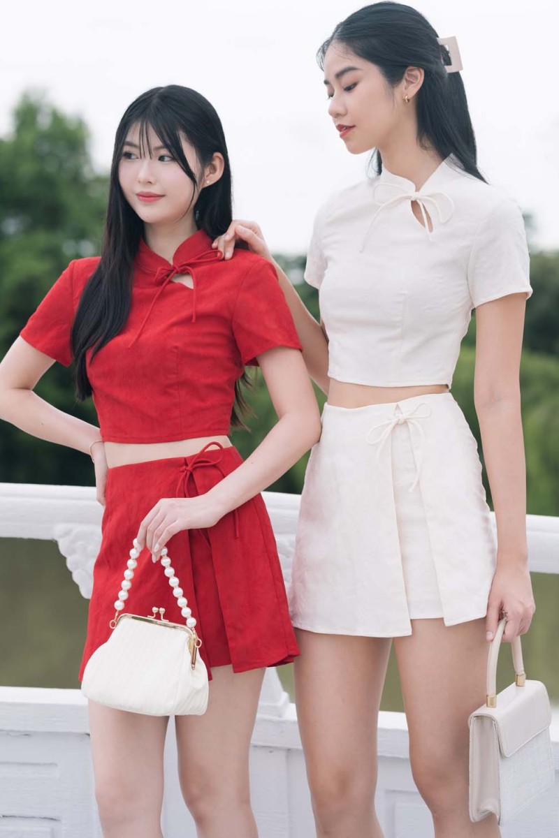 Xi Cheongsam Co-ord Top in Red