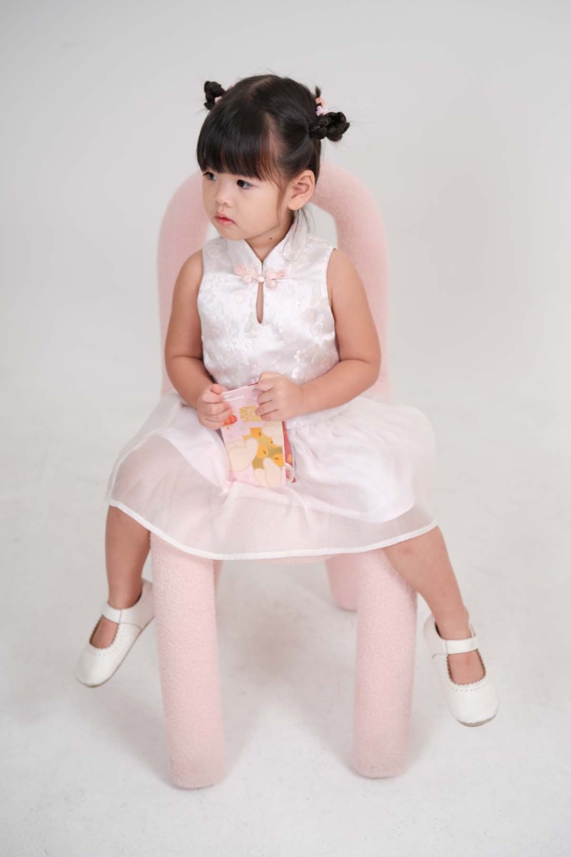 Eden Junior Embossed Cheongsam in Pink