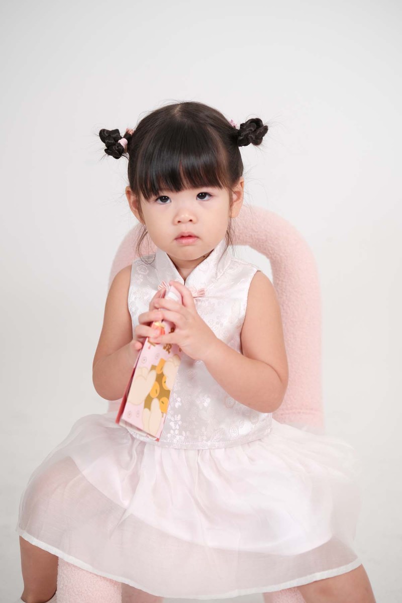 Eden Junior Embossed Cheongsam in Pink