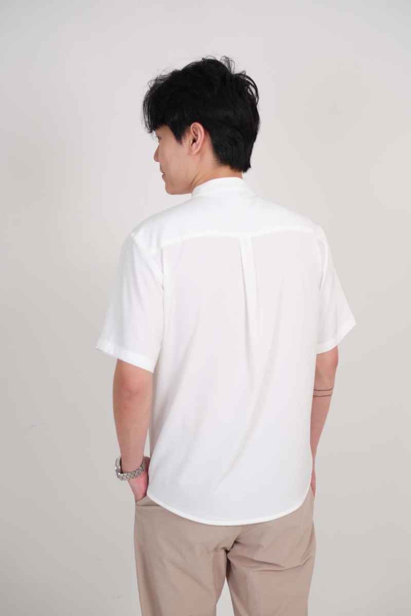 Eden Embossed Pocket Shirt in White