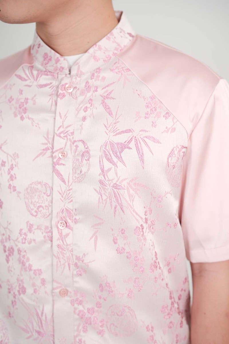 Jia Floral Button Shirt in Pink