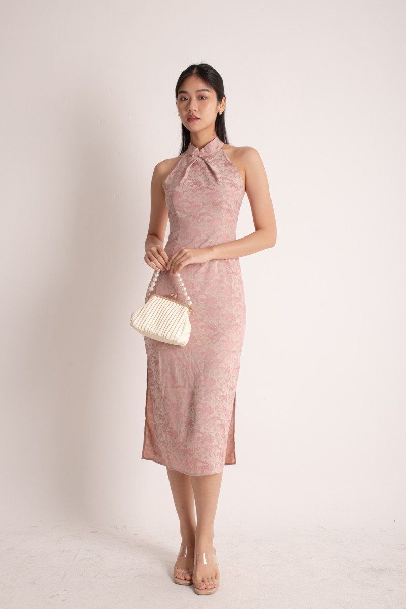 RESTOCK2: Huan Cheongsam Midi Dress in Pink