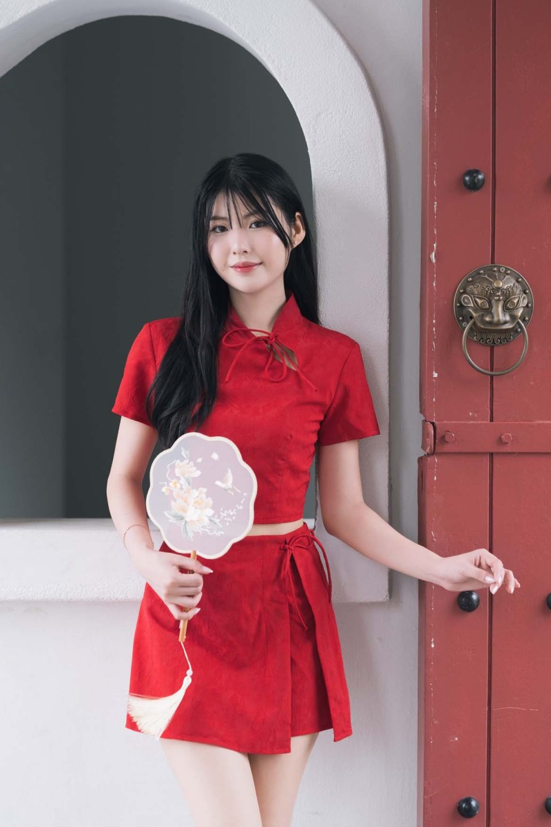 RESTOCK2: Xi Cheongsam Co-ord Shorts in Red