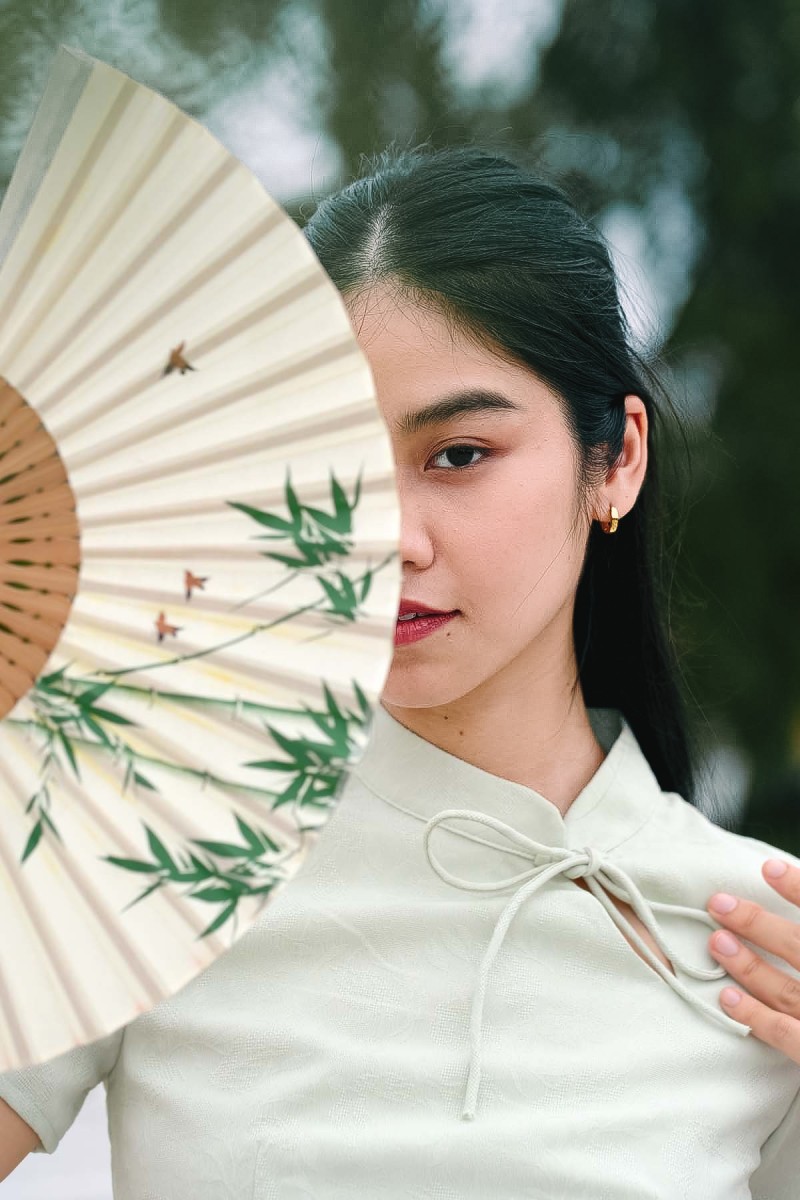 RESTOCK2: Xi Cheongsam Co-ord Top in Light Sage