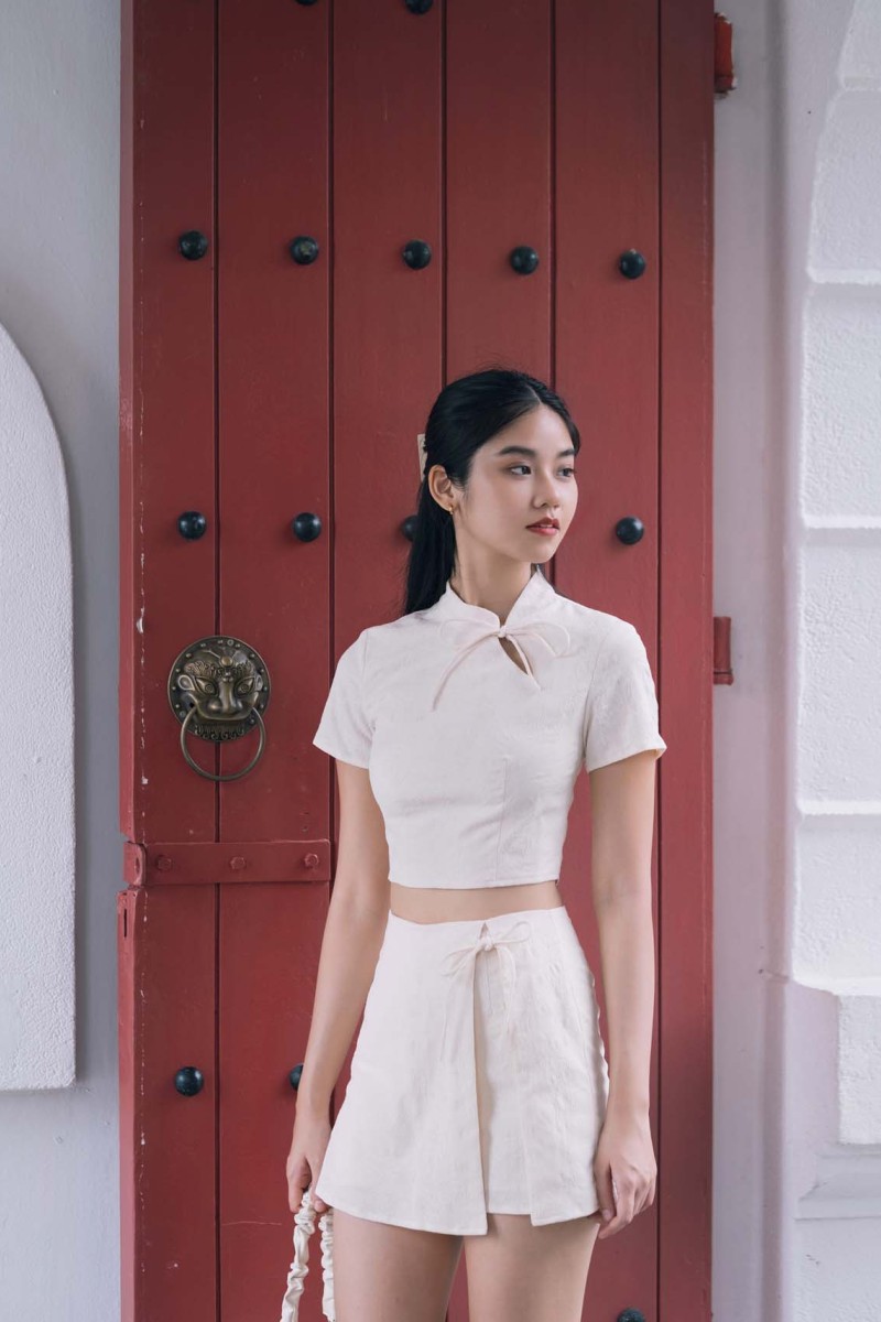 RESTOCK2: Xi Cheongsam Co-ord Top in Cream