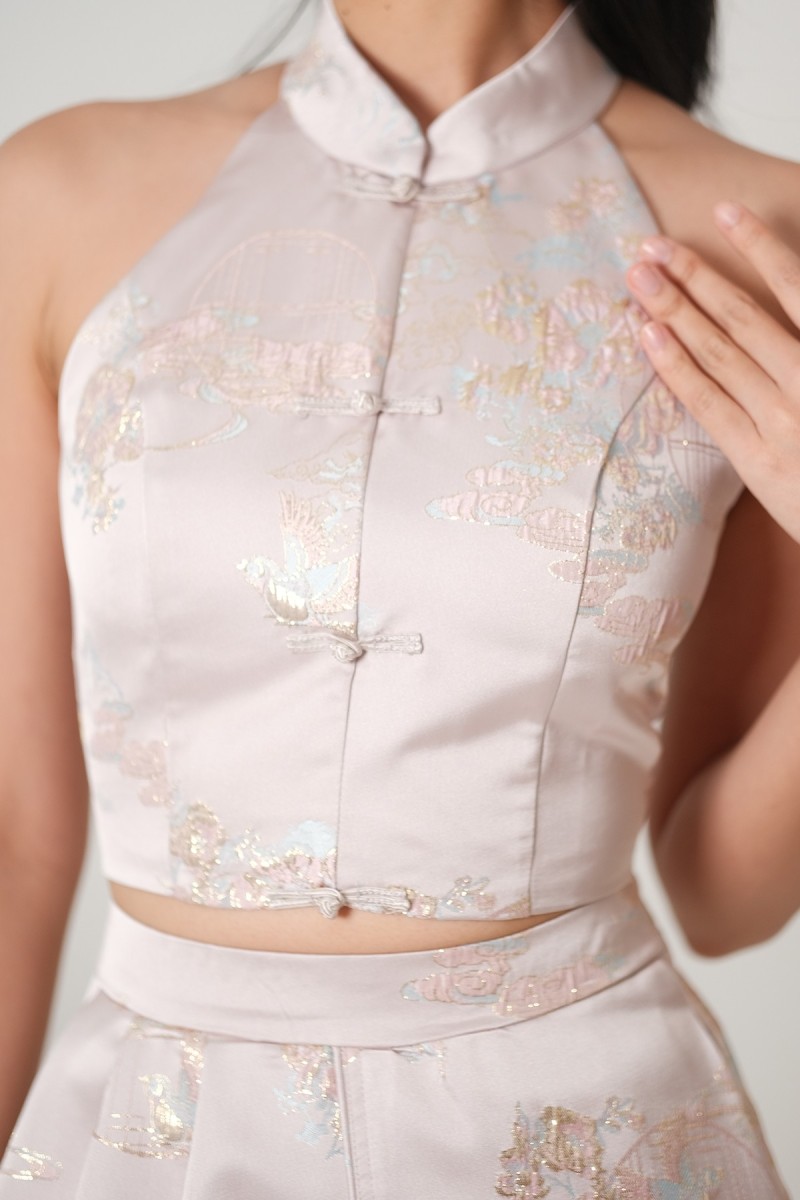 Ziyi Cheongsam Top in Pink