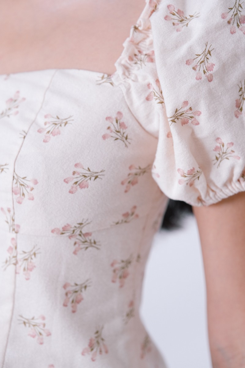 Rosemary Floral Puff Sleeve Top in Pink