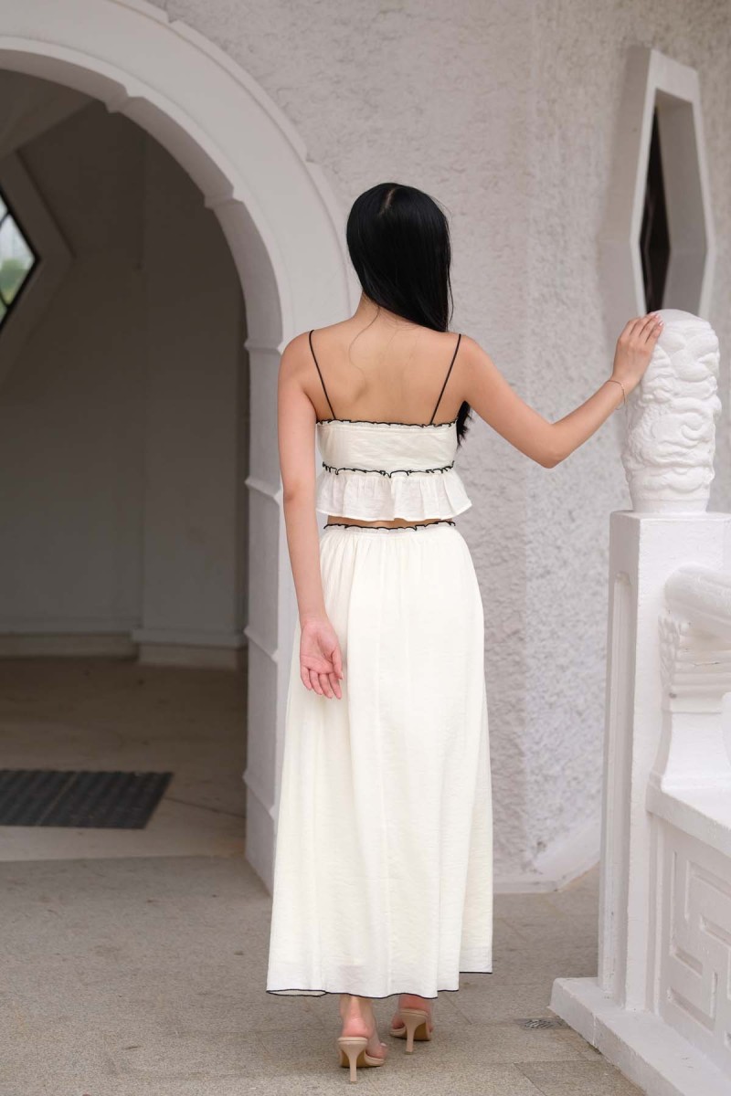 RESTOCK: Clara Contrast Ribbon Top in Nude