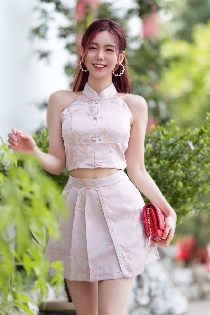 BACKORDERS: Ziyi Cheongsam Co-ord Set in Pink