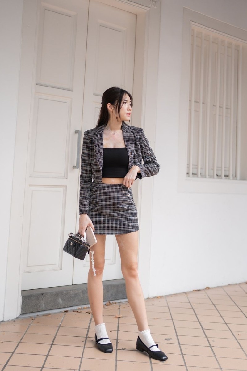 Aria Tweed Skorts in Black