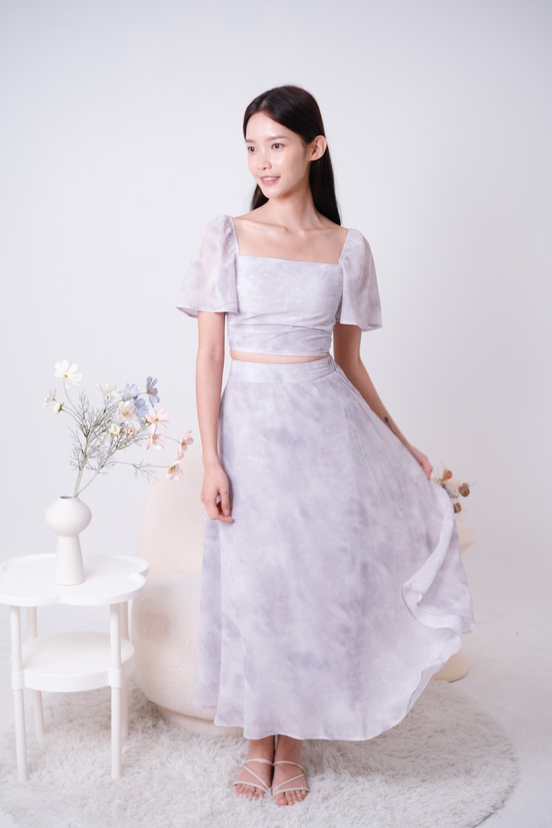 Botany Watercolour Skirt in Lilac Mist