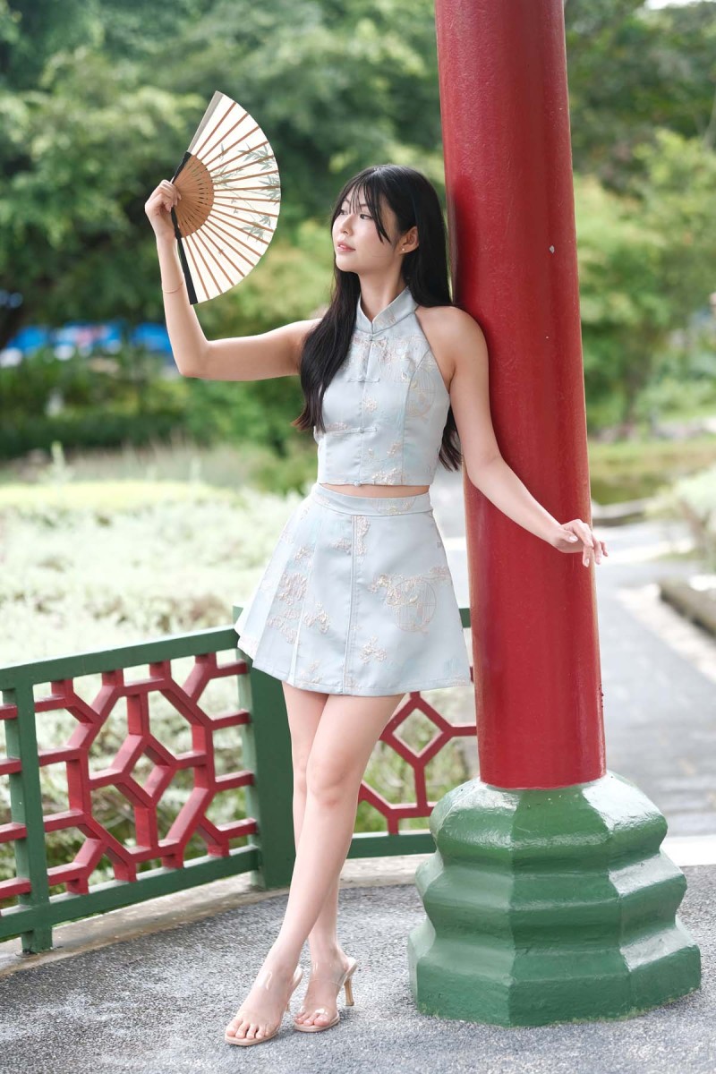 RESTOCK: Ziyi Cheongsam Top in Blue