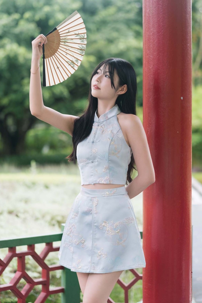 RESTOCK: Ziyi Cheongsam Top in Blue