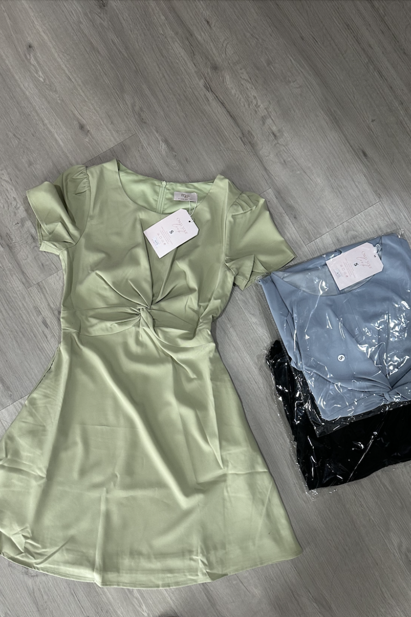 UL 34120 Ruched Dress in Sage