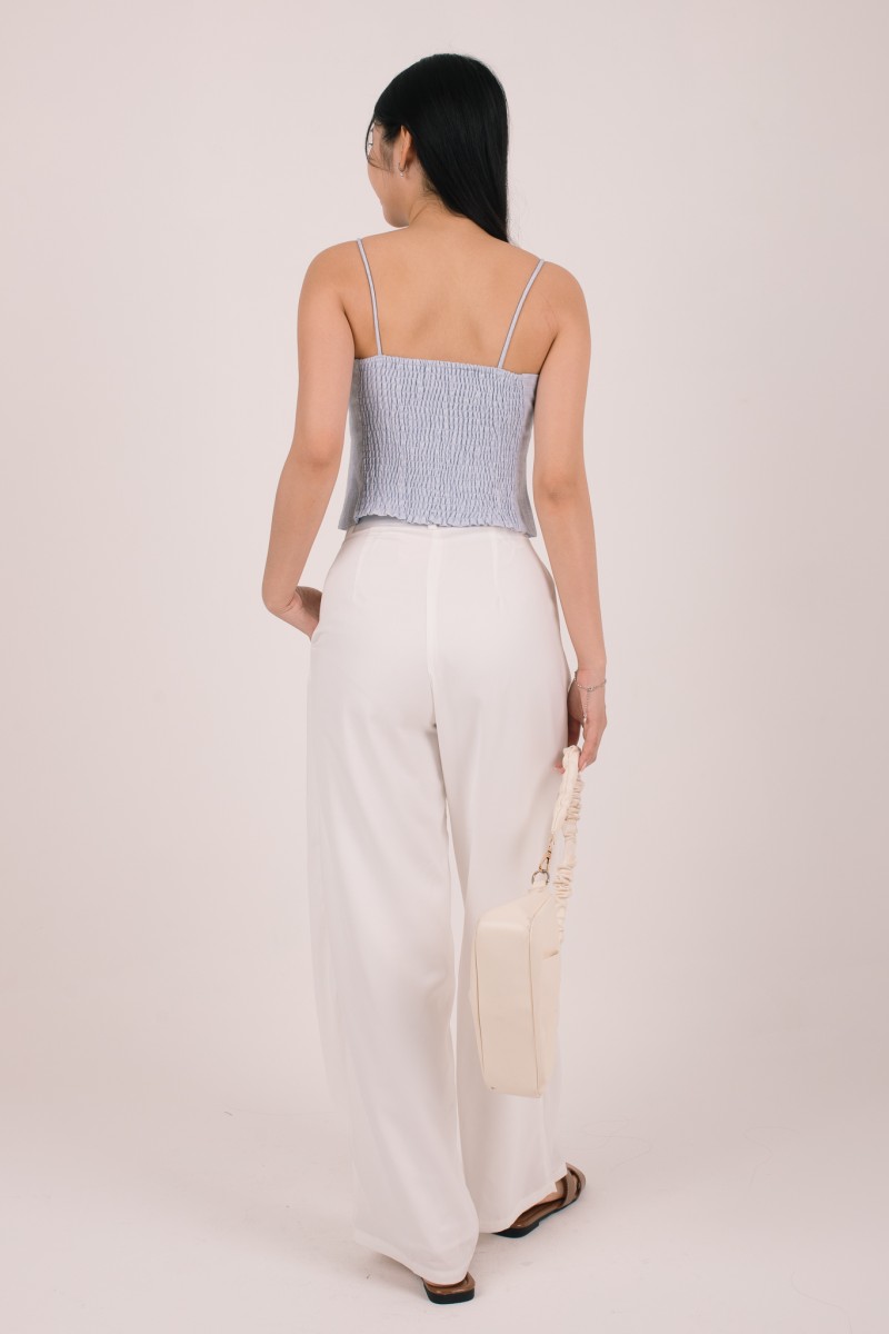 Ismabelle Ribbon Tweed Crop Top in Blue
