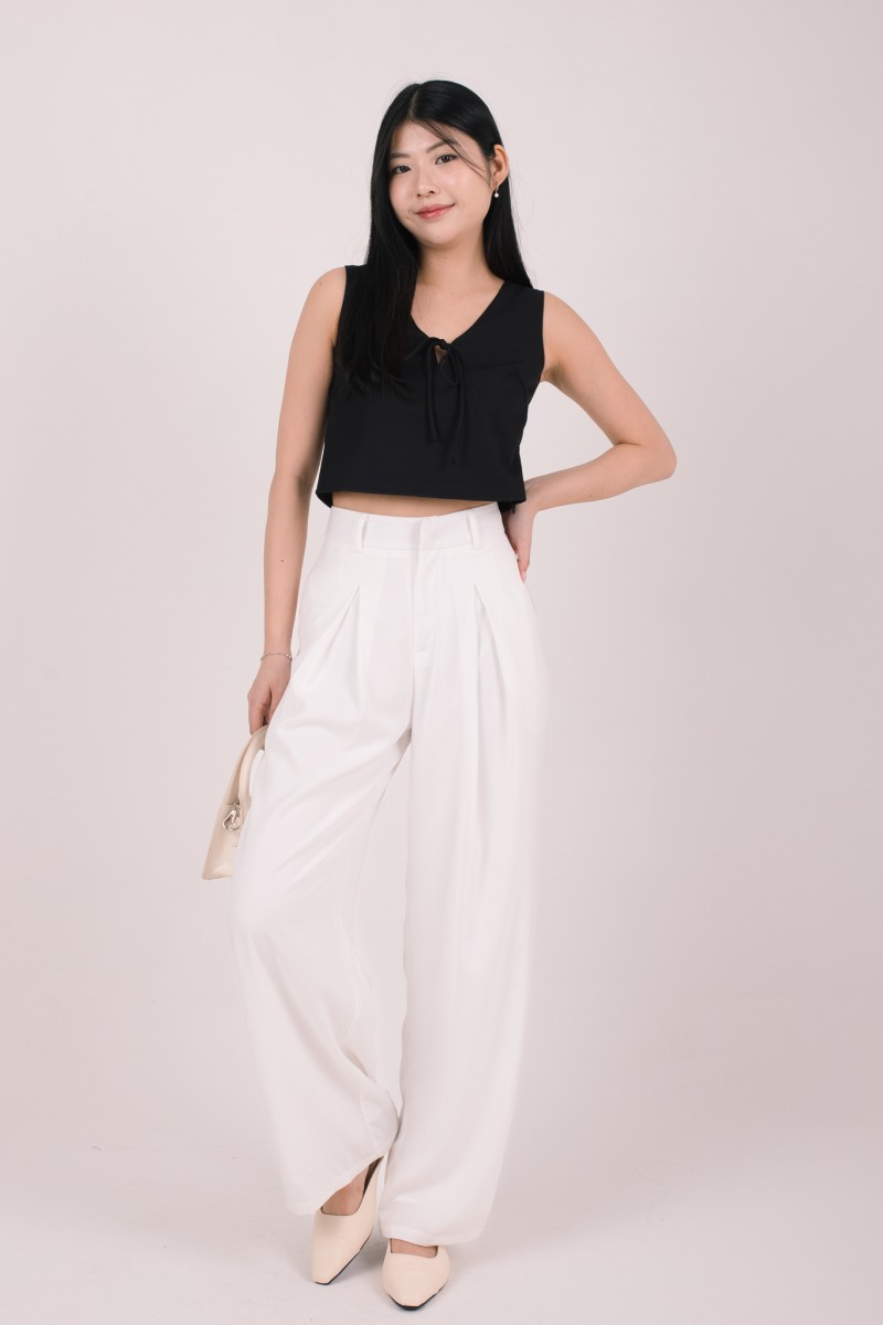 Tavi Tie Ribbon Top in Black