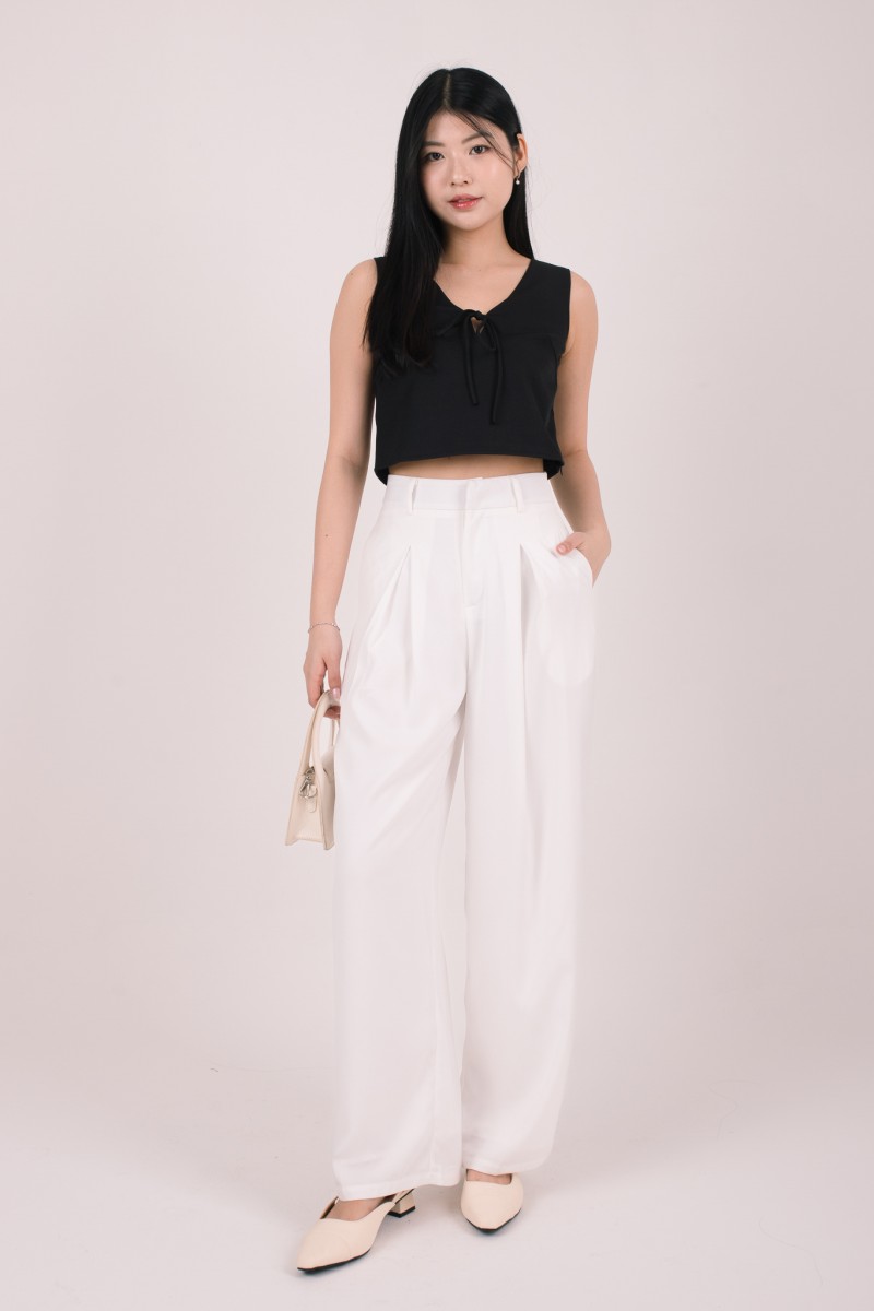 Tavi Tie Ribbon Top in Black