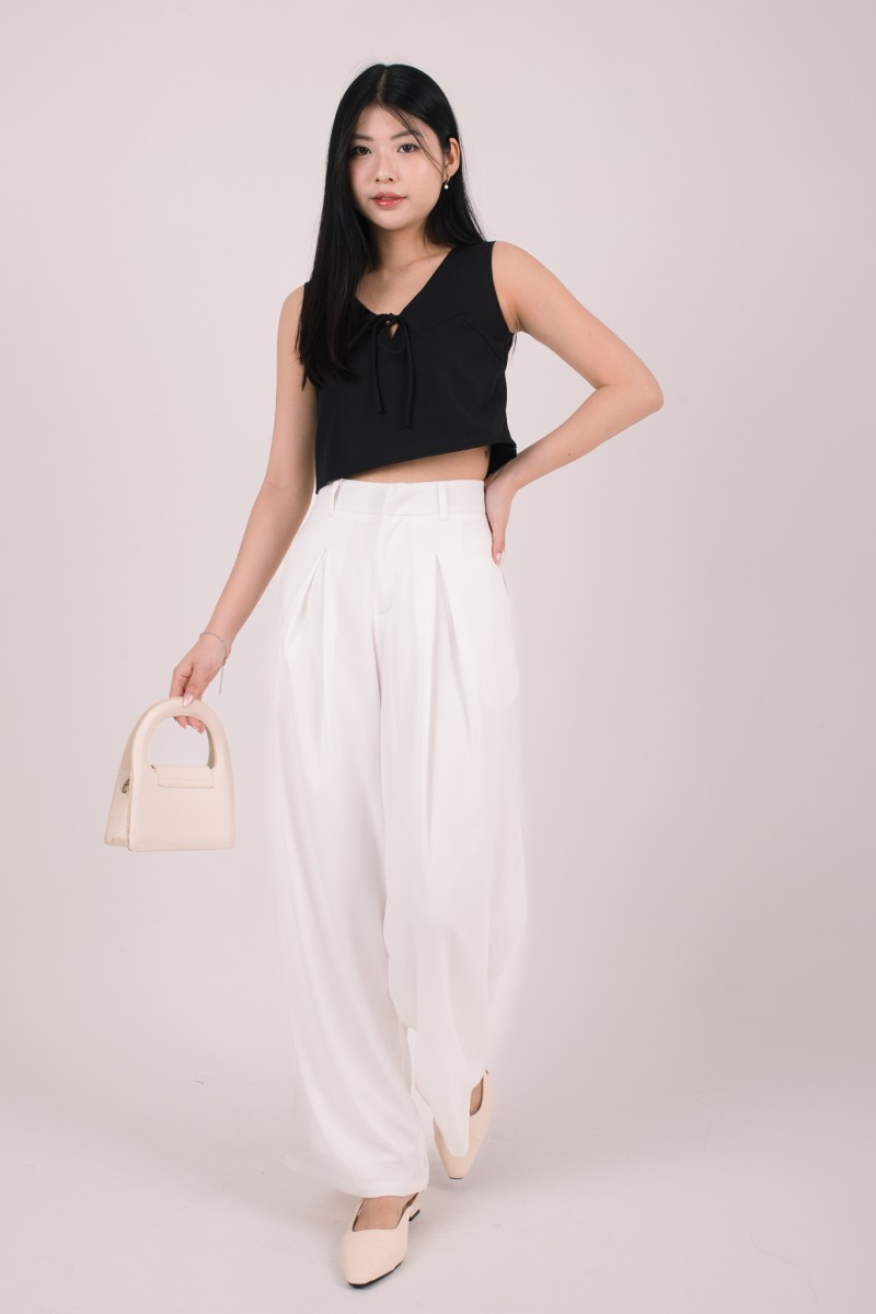 Tavi Tie Ribbon Top in Black