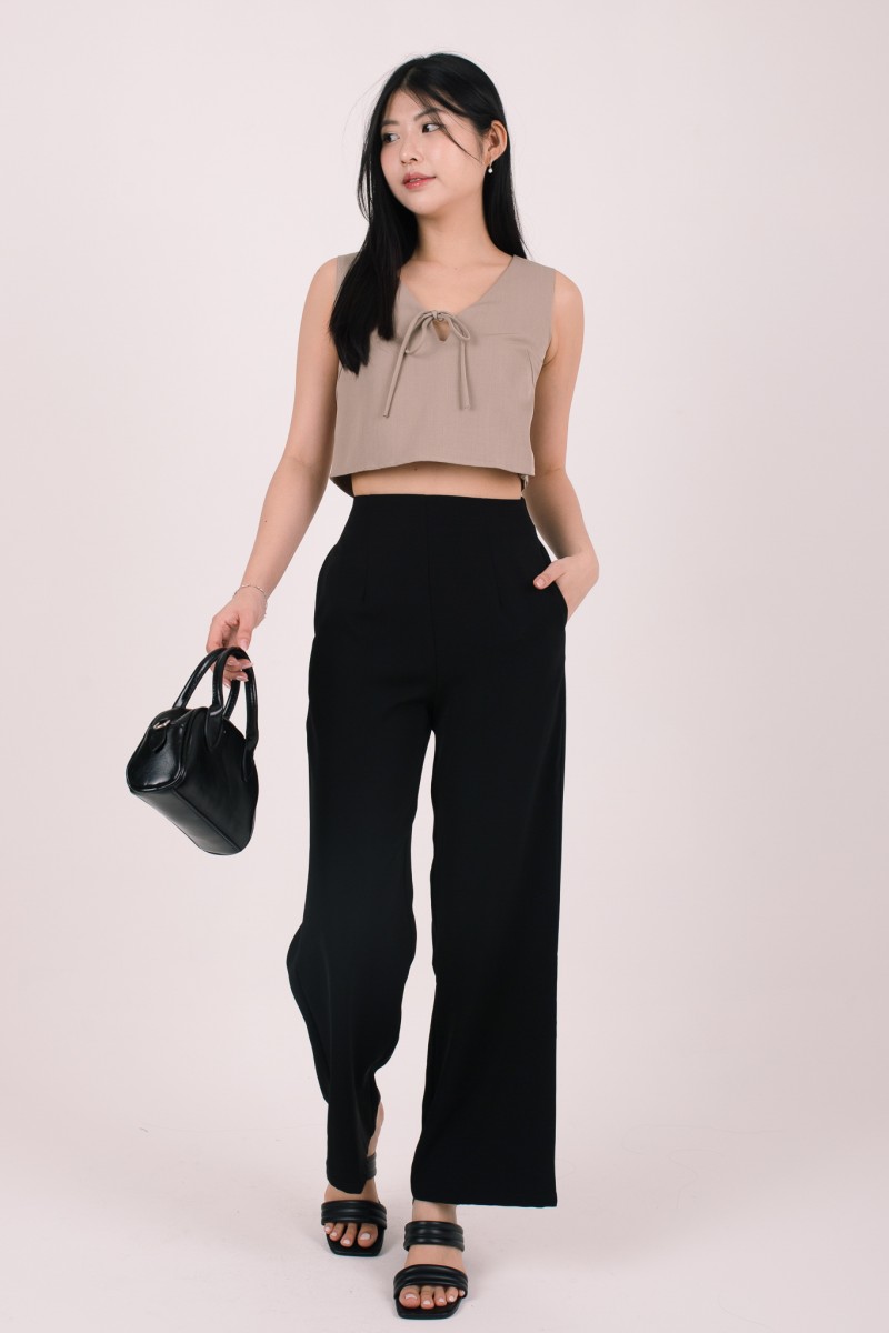Tavi Tie Ribbon Top in Coffee