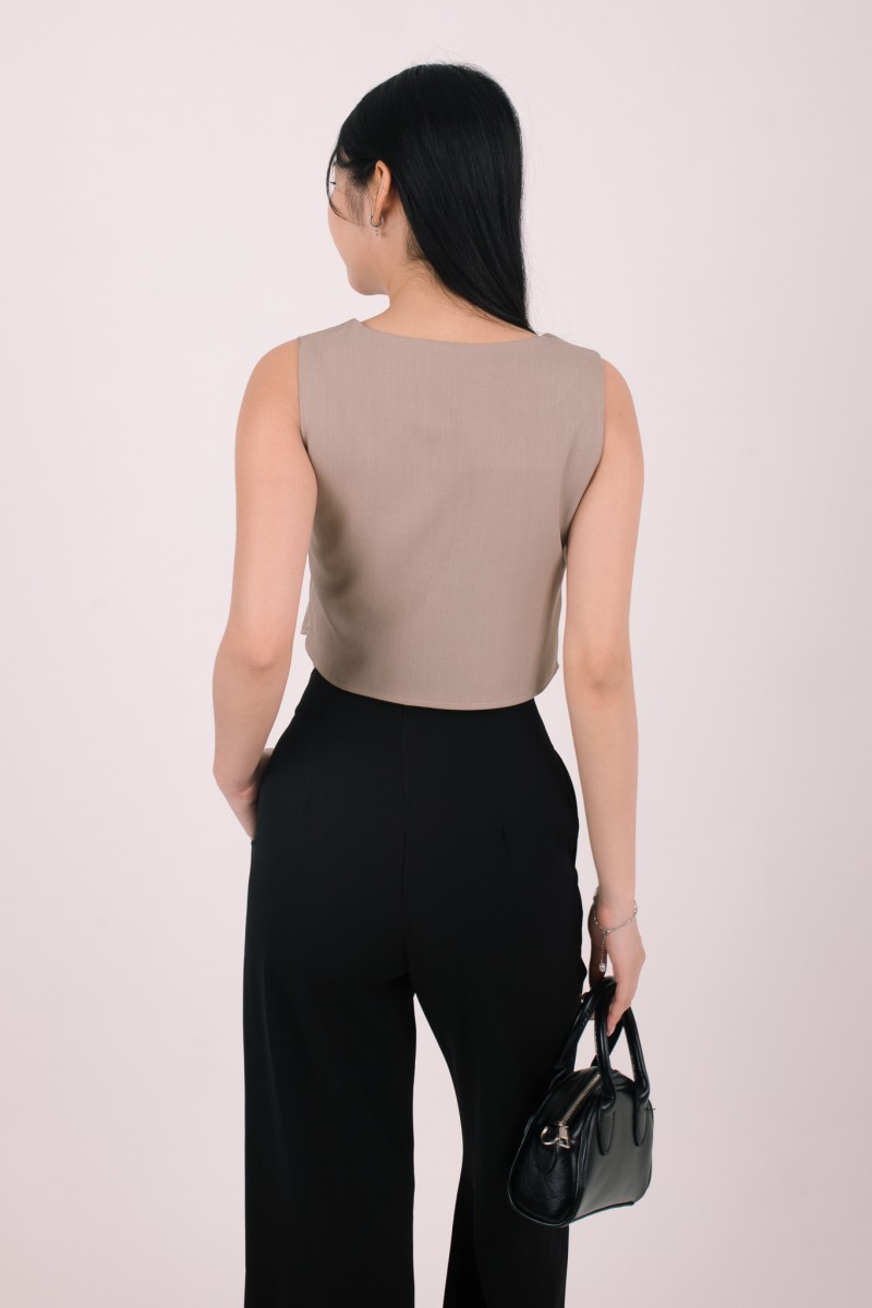 Tavi Tie Ribbon Top in Coffee