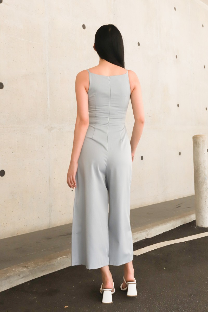 Serin Boat Neck Jumpsuit in Cloud Blue