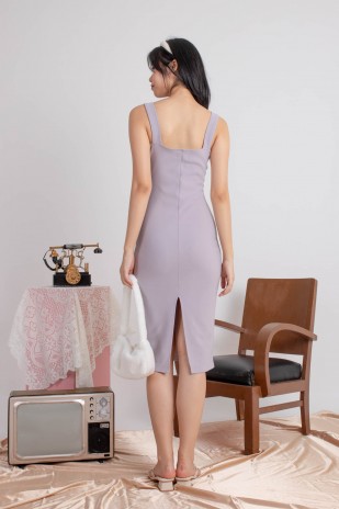 Kastle Sleek Midi Dress in Ash Lavender (MY)