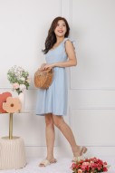 Delyse Tie-Back Babydoll Dress in Powder Blue (MY)