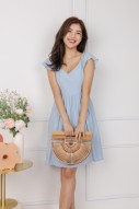 Delyse Tie-Back Babydoll Dress in Powder Blue (MY)