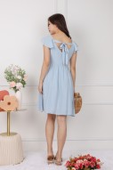 Delyse Tie-Back Babydoll Dress in Powder Blue (MY)