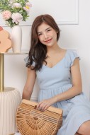 Delyse Tie-Back Babydoll Dress in Powder Blue (MY)