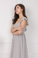 Delyse Tie-Back Babydoll Dress in Cloud Grey (MY)