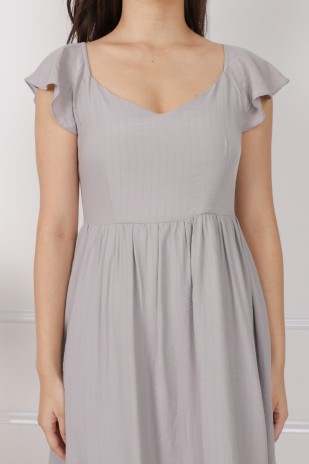 Delyse Tie-Back Babydoll Dress in Cloud Grey (MY)