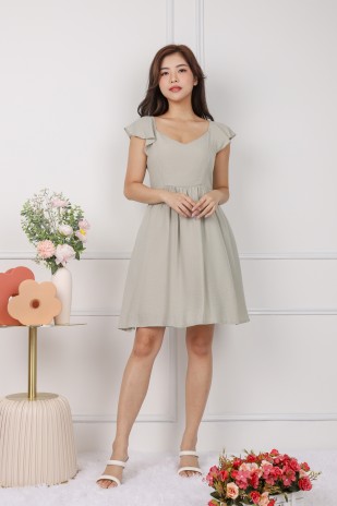 Delyse Tie-Back Babydoll Dress in Sage (MY)