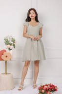 Delyse Tie-Back Babydoll Dress in Sage (MY)