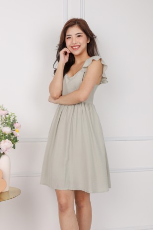 Delyse Tie-Back Babydoll Dress in Sage (MY)