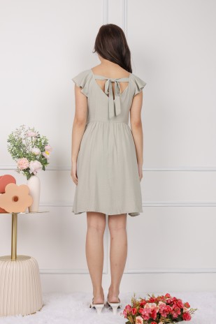 Delyse Tie-Back Babydoll Dress in Sage (MY)