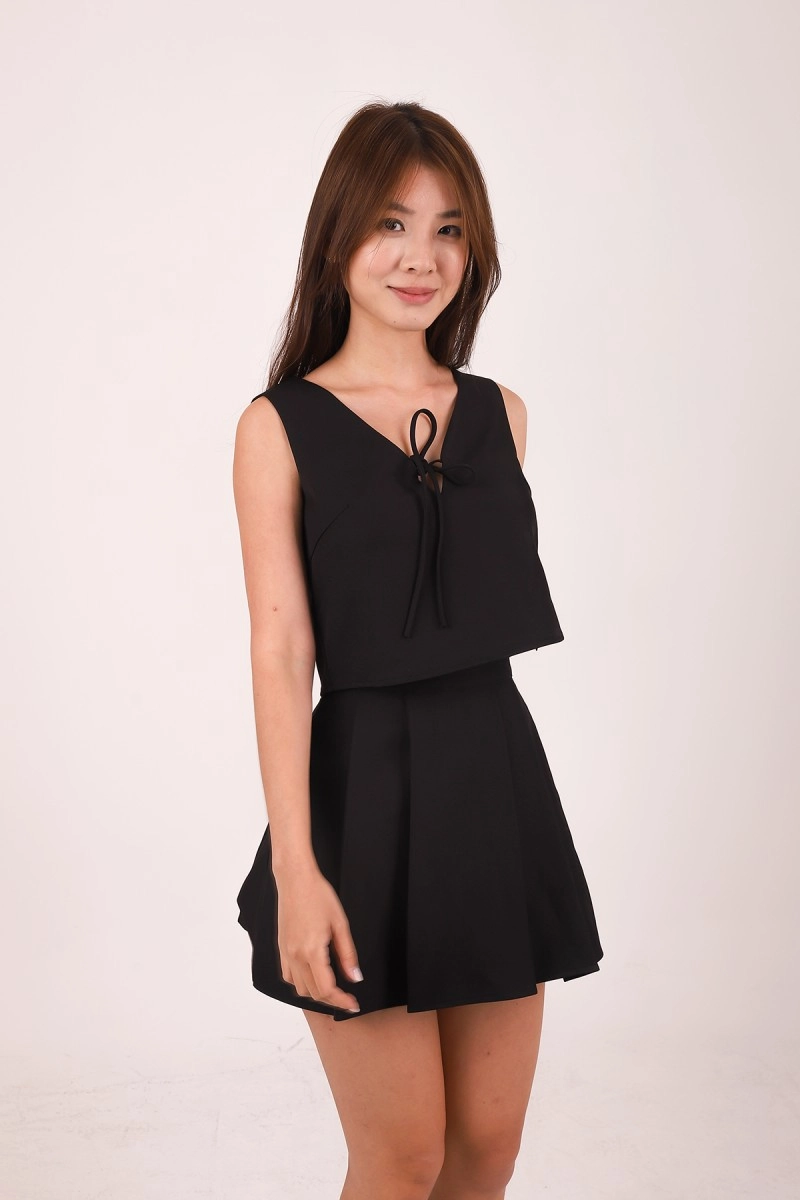Tavi Tie Ribbon Top in Black