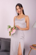 Aydon Double-Strap Slit Dress in Ice Lavender (MY)